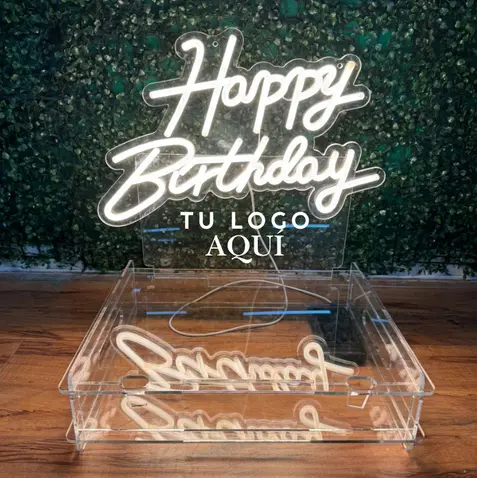 Porta Pasteles con Led Neón Mediano