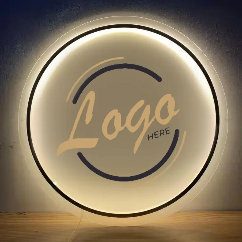 Letrero iluminado con logotipo personalizado