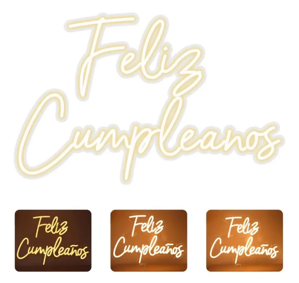 Renta Letrero Led Neon "Feliz Cumpleaños"