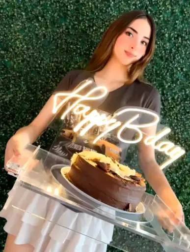 Porta Pasteles con Led Neón Personalizado